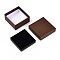Square Cardboard Necklace Box, Jewelry Storage Case with Velvet Sponge Inside, for Necklaces, Coconut Brown, 7.5x7.5x3.4cm