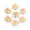 Handmade Porcelain Beads, Four Leaf Clover, Bright Glazed Porcelain, Wheat, 11.5~12x11.5~12x5.5~6mm, Hole: 1.8~2mm