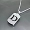 Rectangle with Laser Cut Letter 201 Stainless Steel Initial Pendant Necklaces, Stainless Steel Color, Letter D, 23.62 inch(60cm)
