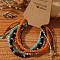 Handmade Summer Vacation Style Synthetic Quartz Braided Beaded Bracelet Sets for Women Girl, Mixed Color, Adjustable, 4pcs/set