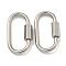 Non-Tarnish 304 Stainless Steel Screw Carabiner Lock Charms, for Necklaces Making, Quick Links, Oval, 24x12x2mm