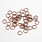 Iron Open Jump Rings, Nickel Free, Red Copper, 7x0.7mm, 21 Gauge, Inner Diameter: 5.6mm, about 16000pcs/1000g