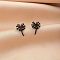 201 Stainless Steel Stud Earrings, Dandelion, Black, 12x8mm