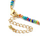 Natural Turquoise & & Pearl & Glass Seed Beaded Necklace for Women NJEW-G099-05G-3