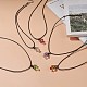 Hexenhut-Halskette aus Legierung mit Glaspilz-Anhänger für Damen NJEW-JN04255-2