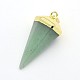 Brass Gemstone Cone Pendulum Pendants G-M131-M-2