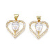 Латунные микропаве прозрачные подвески с фианитом ZIRC-N039-210-2