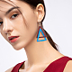 ANATTASOUL 8 Pairs 8 Colors Wood Double Triangle Dangle Earrings with Iron Pins EJEW-AN0004-46-5