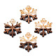Christmas Theme Transparent Resin & Walnut Wood Pendants RESI-N025-033-A01-2