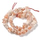 Brins de perles de quartz synthétiques brutes et brutes à la fraise G-B065-C23-3