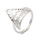 304 anillo ajustable triángulo de acero inoxidable con ojo de caballo para mujer RJEW-M149-10P-3