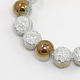 Round Half Electroplate Crackle Quartz Beads Strands G-P060-12mm-02-1