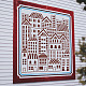 FINGERINSPIRE City Buildings Stencil 30x30cm Reusable Cityscape Drawing Stencil City House Pattern Painting Stencil Cityscape Skyline for Painting on Wood DIY-WH0172-756-7