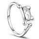 SHEGRACE Rhodium Plated 925 Sterling Silver Cuff Rings JR541D-1