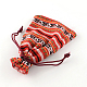 Tela estilo bolsas bolsas de embalaje de cordón étnicos X-ABAG-R006-13x18-01H-2