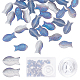 SUNNYCLUE 1 Box 50Pcs Glass Fish Beads Summer Electroplated Glass Bead Half Transparent Carved Frosted Blue Beads for Jewellery Making Ocean Animal Elastic Thread Beading Kit Bracelet Earrings Supply EGLA-SC0001-09B-1