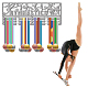 CREATCABIN Gymnastics Medal Hanger Display Medal Holder Rack Sports Metal Hanging Athlete Awards Iron Wall Mount Decor over 60 Medals for Competition Ribbon Lanyard Medals Medalist Silver 15.7x5.9Inch ODIS-WH0023-072-7
