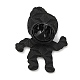 ハロウィンエナメルピン  バックパックの服の電気泳動黒合金バッジ  スカル  32x24x1.5mm JEWB-G023-04D-2