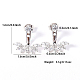 Rhodium Plated Platinum 925 Sterling Silver Micro Pave Cubic Zirconia Front Back Stud Earrings AY7937-2-4