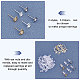 Unicraftale 60 pièces carré et coeur 304 composants de clou d'oreille en acier inoxydable DIY-UN0002-76-5