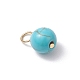 5 шт. круглые подвески из синтетической бирюзы двух цветов PALLOY-JF03415-4