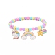 5 pièces 5 style couleur bonbon acrylique rond perlé bracelets extensibles ensemble BJEW-JB08675-4