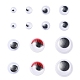 743 pièces boutons yeux écarquillés en plastique noir et blanc KY-YW0001-12-2