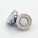 Round Platinum Tone Alloy Enamel Magnetic Clasps with Loops ENAM-P109-06-3