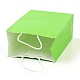 純色クラフト紙袋  ギフトバッグ  ショッピングバッグ  紙ひもハンドル付き  長方形  芝生の緑  15x11x6cm AJEW-G020-A-05-4