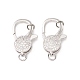 Brass Micro Pave Clear Cubic Zirconia Lobster Claw Clasps ZIRC-P098-15P-1