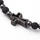Natürliche Lava Rock Perlen Stretch Armbänder BJEW-JB04802-4