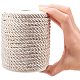 JEWELEADER About 50 Feet Craft Nylon Rope 5mm 3 Ply Twisted Decor Trim Cord Multipurpose Utility Nylon Thread Cord for Jewelry Making Knot Rosaries Upholstery Curtain Tieback - Blanched Almond NWIR-PH0001-07I-3