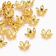 Tapas de abalorios de flor de oro de hierro X-E054Y-G-1