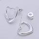 Heart Silver Color Plated Brass Stud Earrings EJEW-BB11835-3