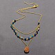 Natural Gemstone Beaded Three Tiered Necklaces NJEW-JN01146-03-1