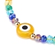 Lampwork Evil Eye & Glass Beaded Bracelet BJEW-JB08367-02-4