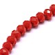 Opaque Solid Color Crystal Glass Rondelle Beads Strands EGLA-F046A-18-2