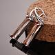 Real Platinum Plated Tin Alloy Rectangle Cubic Zirconia Dangle Earrings EJEW-BB08496-A-3
