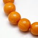 Buddhist Jewelry Beaded Findings Resin Imitation Blood Beeswax Round Bead Strands RESI-L002-10mm-G04-2