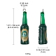 透明樹脂ペンダント  ステッカーとプラチナトーンの鉄のループ付き  ミニビール瓶チャーム  グリーン  36x10mm RESI-YW0001-41-4
