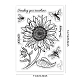 GLOBLELAND Sunflowers Background Theme Clear Stamps Bumble Bee Silicone Clear Stamp Seals for Cards Making DIY Scrapbooking Photo Journal Album Decoration DIY-WH0167-56-803-6