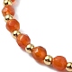 Ensemble de bracelets extensibles en perles de laiton et pierres précieuses naturelles mélangées BJEW-TA00340-3