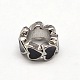 Platinum Plated Alloy Enamel Heart Ring Large Hole Beads ENAM-N033-02-1
