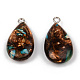 Ciondoli assemblati in bronzite naturale e pietre preziose naturali e sintetiche G-N330-014-3