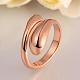 Настоящие розовые позолоченные регулируемые латунные кольца для женщин RJEW-BB07574-B-3