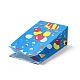長方形の紙製キャンディーギフトバッグ  誕生日クリスマスギフト包装  バルーンとギフトボックスの模様  ディープスカイブルー  展開：13x8x23.5cm ABAG-C002-01A-3