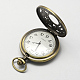 Старинные полые плоские круглые цинкового сплава кварцевые часы головки для карманные часы кулон ожерелье материалы WACH-R005-19-3