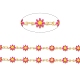 Латунные цепочки с цветком ромашки и овальными звеньями CHC-I035-13G-09-2