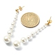 Aretes colgantes con borla larga y perlas de concha EJEW-TA00242-3