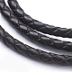 Three Loops Braided Leather Cord Wrap Bracelets BJEW-F291-14P-3